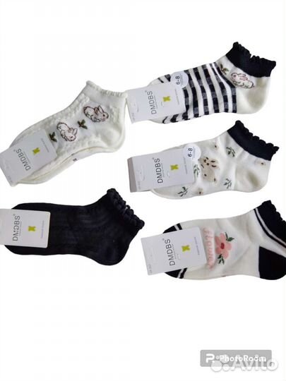 Короткие носки для девочек 6-8 лет,летние.10 пар