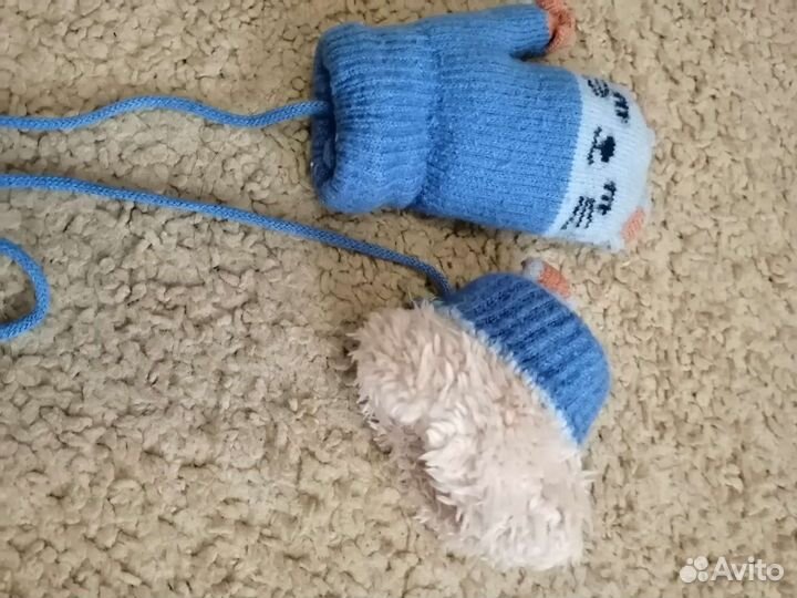 Варежки зимние детские на 1 год