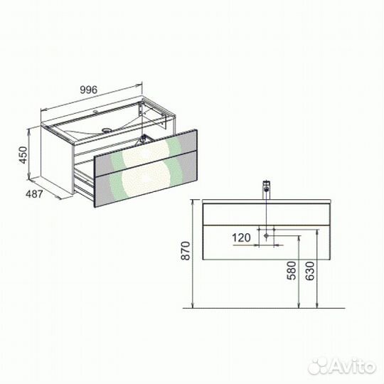 Тумба под раковину Keuco Royal Reflex 34070 трюфе