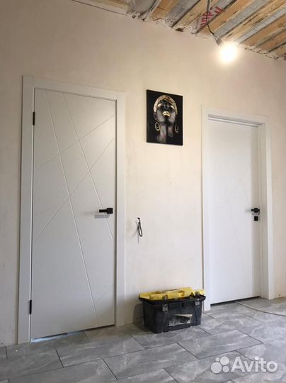 Дверь межкомнатная белая Геометрия