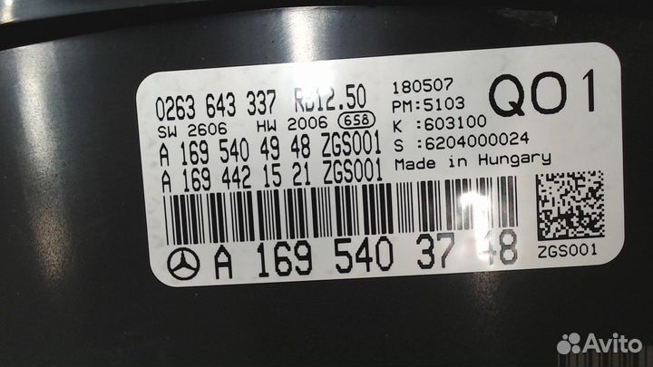 Щиток приборов Mercedes A W169, 2007