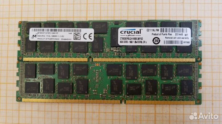 Crucial CT8G3ersld4160B.36FKD rdimm ECC REG 8GB