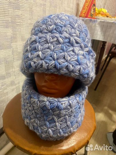 Шапка с манишкой зима