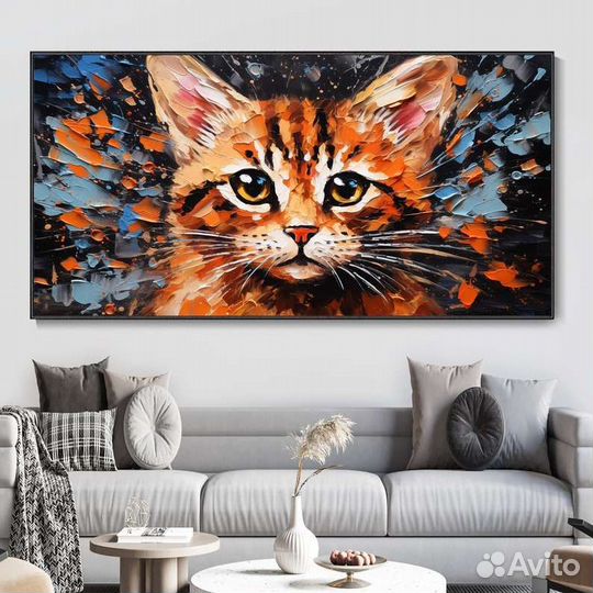 Картина маслом Рыжий котик