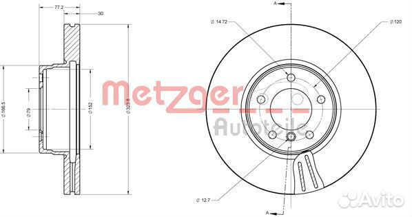 Диск тормозной передний вентилируемый