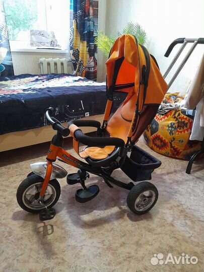 Детский велосипед трехколесный с ручкой