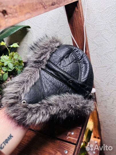 Шапка ушанка с мехом