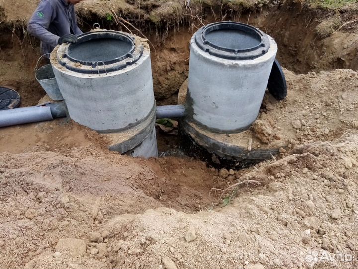 Канализация, выгребная яма, септик из Ж/Б колец