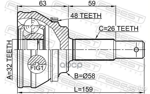 ШРУС внешний перед 6510003A48 Febest