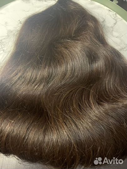 Волосы браун детские фабричные 200 гр.60см волна