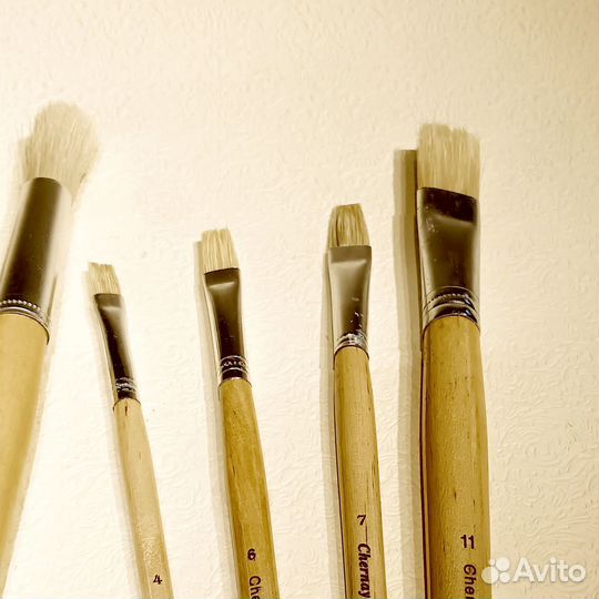 Кисти для рисования набор 12 шт щетина