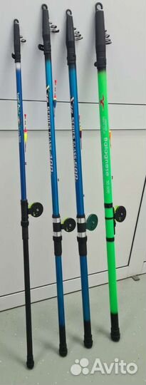 Удилища оснащенные стеклопластиковые 3-6 метров