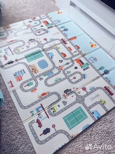 Новый большой детский коврик двухсторонний 150х200