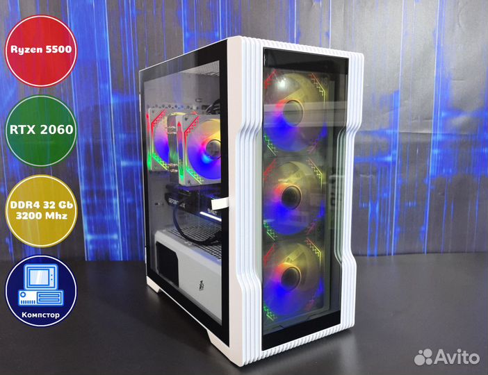 Сборка мощного пк AMD5500-RTX2060-32DDR4-MZW05-A520