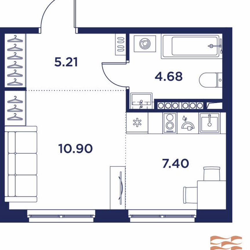 Квартира-студия, 28,2 м², 4/5 эт.