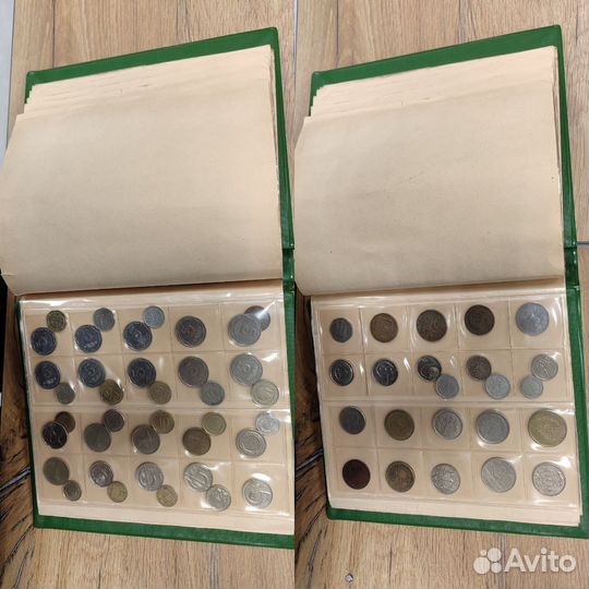 Иностранные монеты в альбоме