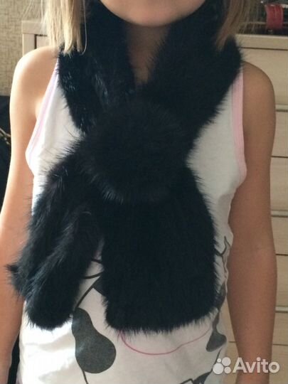 Шарфик из вязаной норки