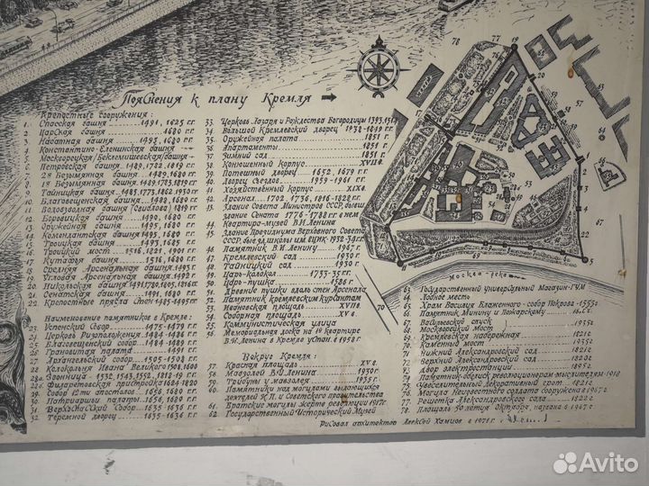 Московский кремль, СССР, рисунок 1971г