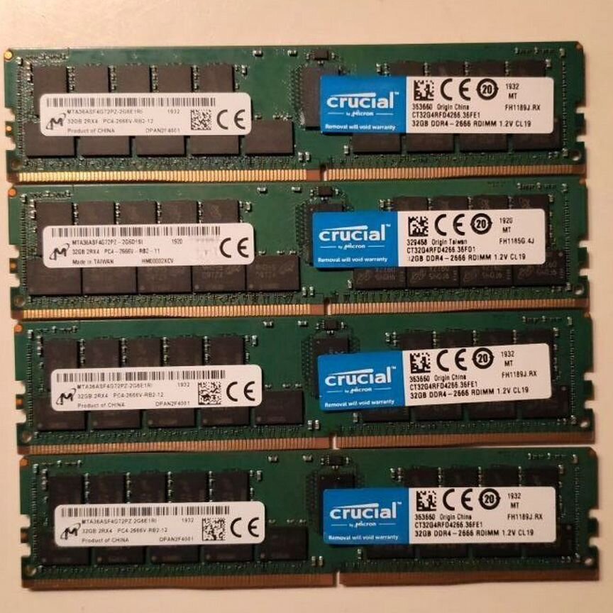 [MTA36ASF4G72PZ-2G6] 32gb Rdimm Ecc 2666 Micron Crucial Mta36asf4g72pz-2g6