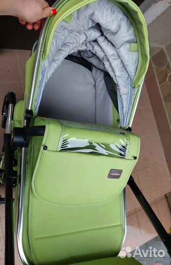 Коляска 2в1 Новая Кожа 2023 (салатовый)