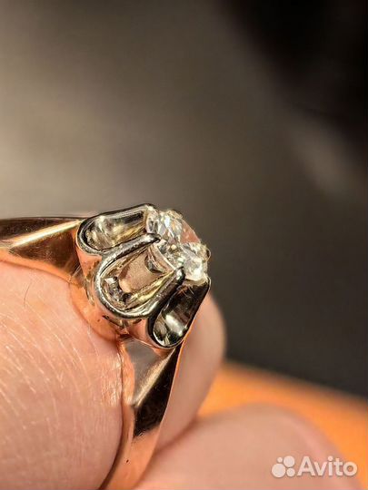 Золотое кольцо СССР бриллиант 0.6 ct