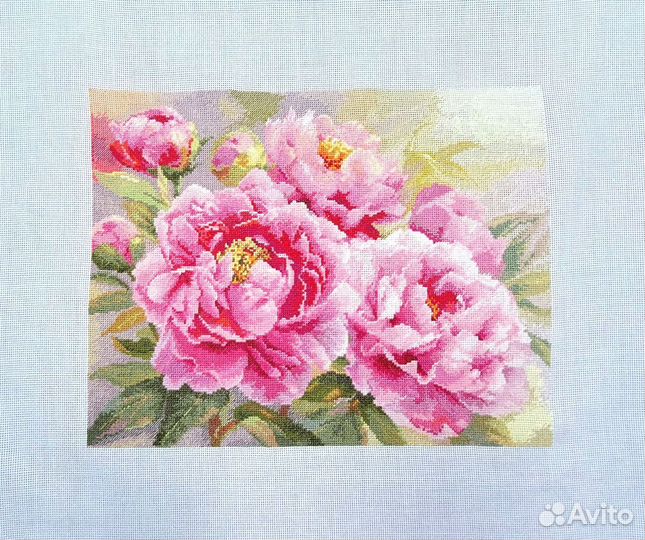 Картина вышитая крестом ручная работа. Подсолнухи