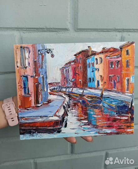 Венеция пейзаж лодки город Италия 25*20 см