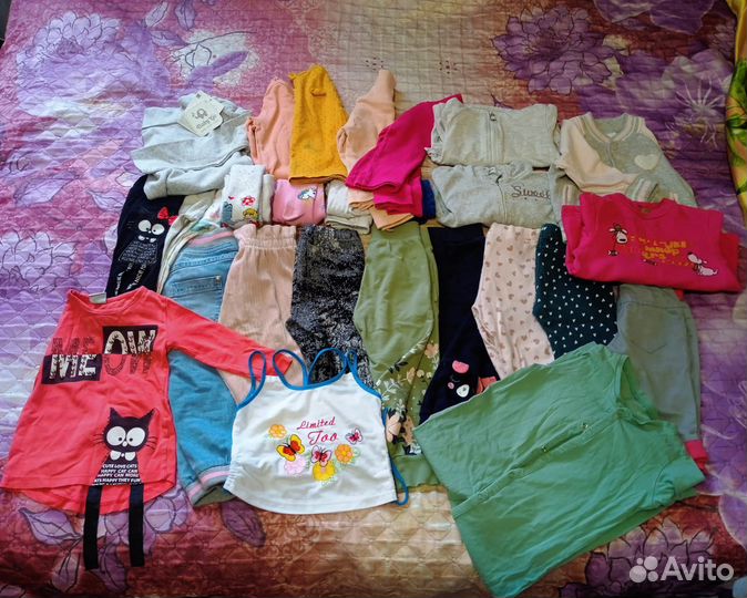 Большой пакет одежды для девочки 80-86