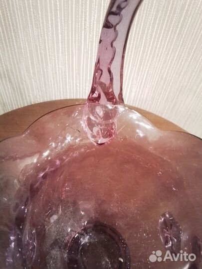 Ваза конфетница, марганцевое стекло, СССР