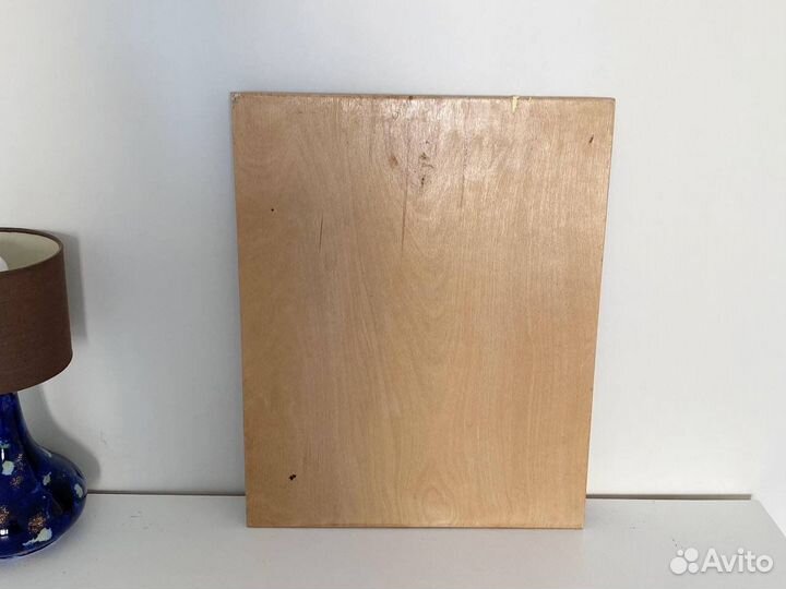 Панно из дерева Девушка со свечой винтаж