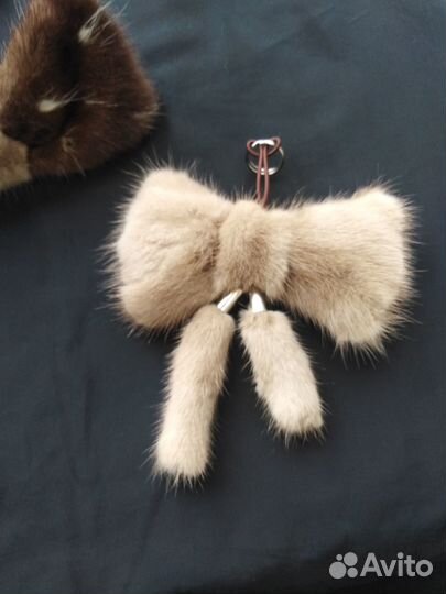 Норковый ободок и брелок на сумку