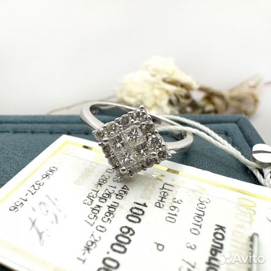 Новое золотое кольцо с бриллиантами 0,54 585