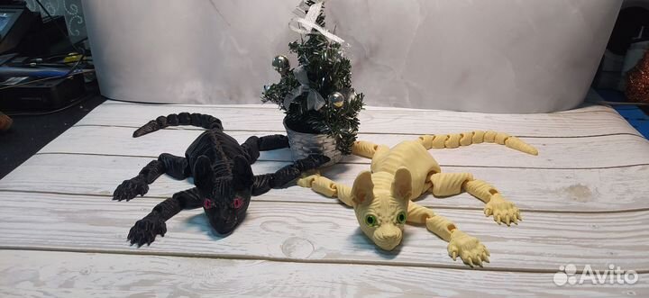 Котенок Сфинкс 3Д подвижный на 3D принтере