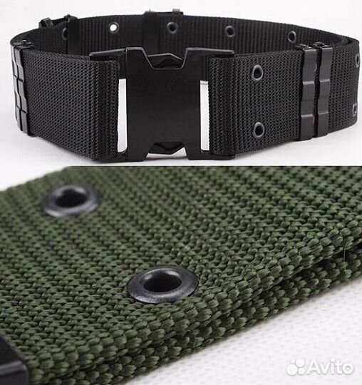 Тактический ремень с лямками, карабины металл