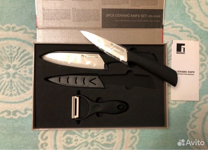 Керамические ножи, овоще-чистка Новый набор
