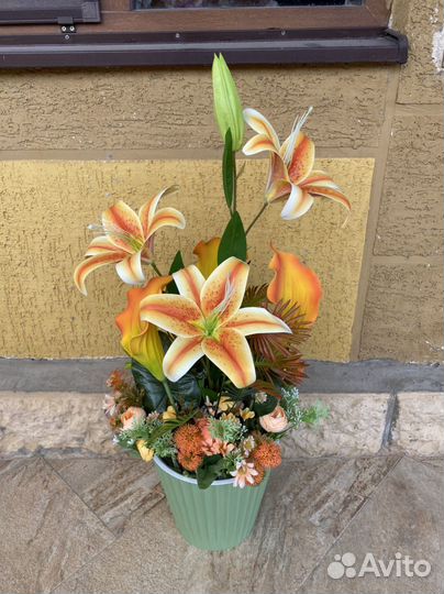 Искусственные цветы. Лилии, розы, георгины, пионы