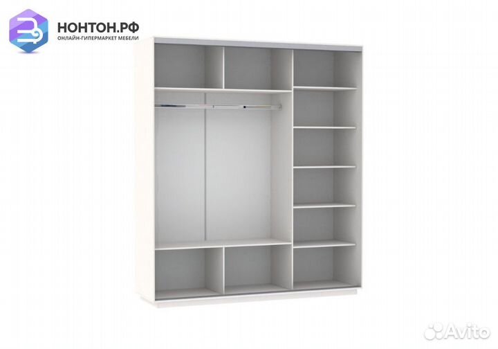 Шкаф-купе Нонтон 3-дверный белый снег / ночной Лон