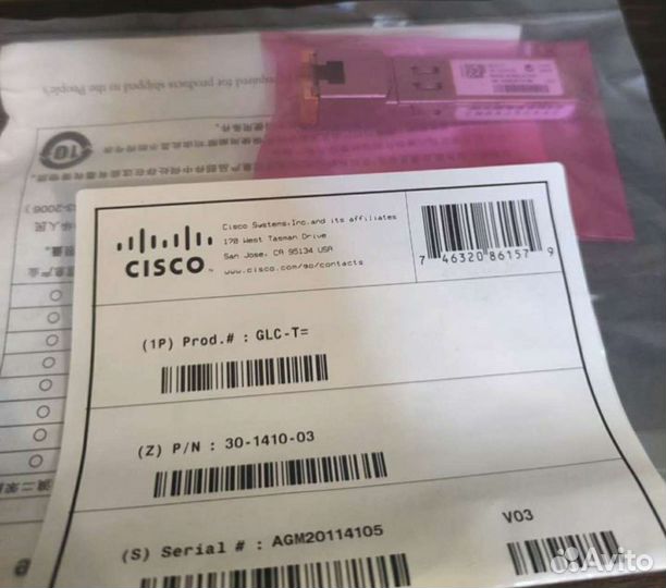 Трансивер Cisco GLC-T (country OF origin USA)