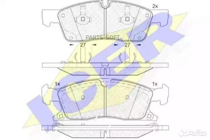 Icer 181988 Колодки торм.диск. Grand Cherokee III/IV (10)