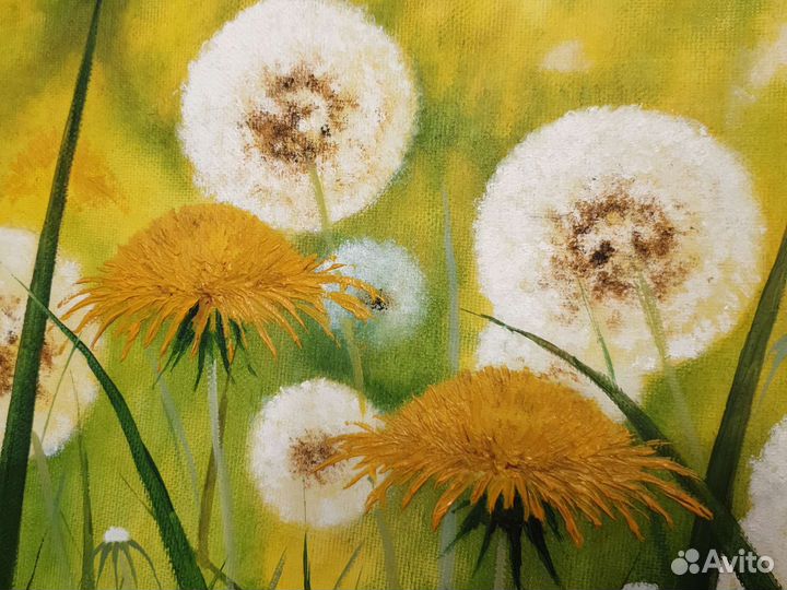 Картина маслом Одуванчики