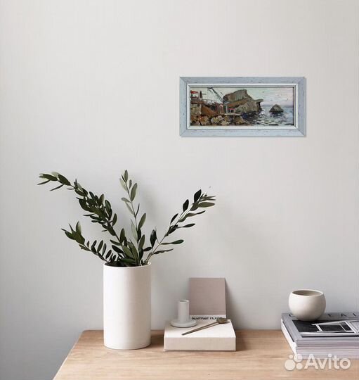 Картина маслом, морской пейзаж, Крым, ручная работ