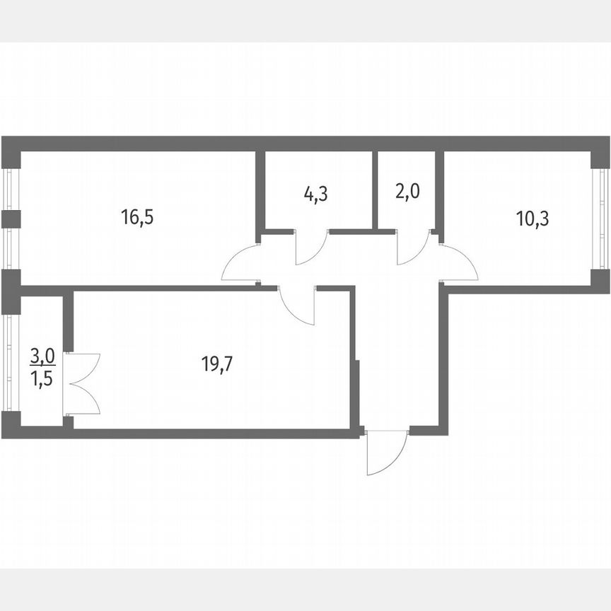2-к. квартира, 65 м², 3/8 эт.