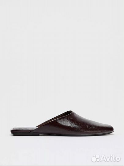 Кожаные туфли-мюли Zara