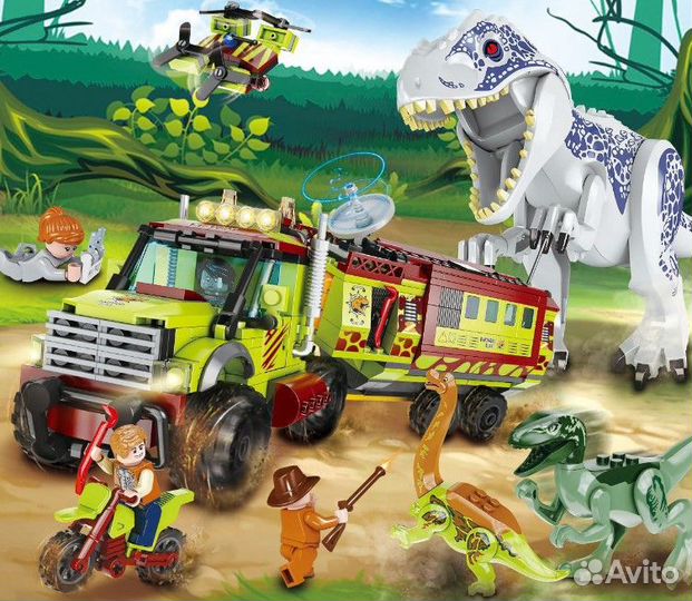 Конструктор Нападение динозавра индоминуса на тран