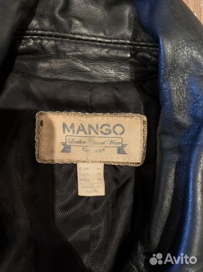 Кожаная куртка косуха mango