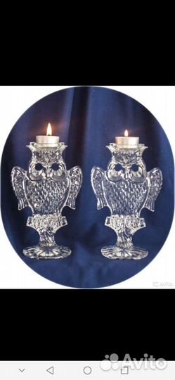 Хрустальная сова, подсвечник СССР