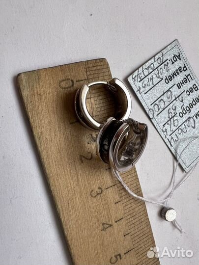 Серебряные серьги 925 вставка бриллиант