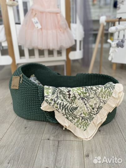 Люлька переноска вязаная корзина для выписки