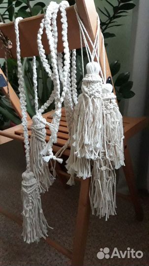 Подхват, кисти для штор в технике макраме