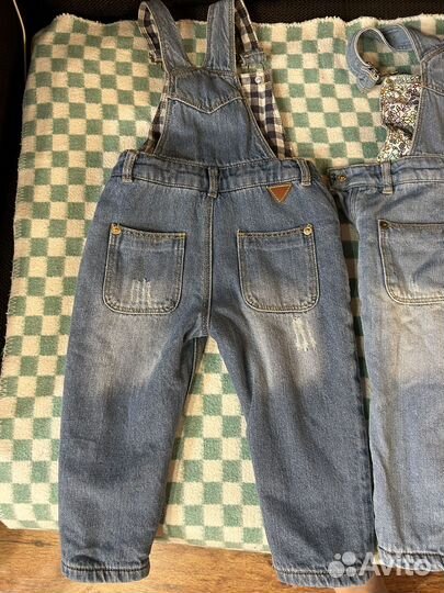 Джинсовый комбинезон утепленный р. 80